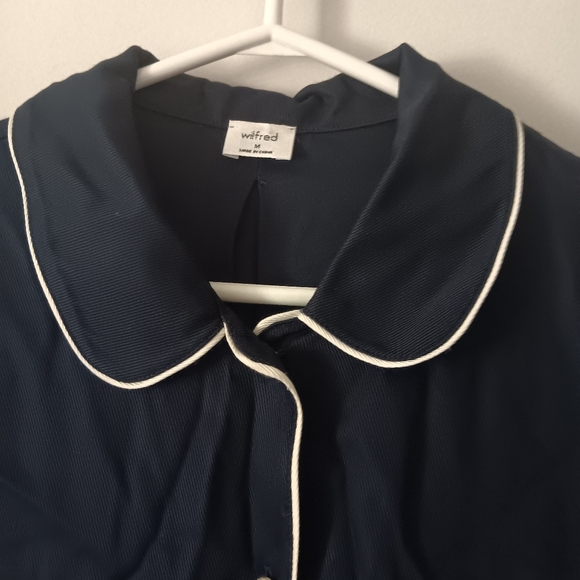 BABATON Navy Blue Oversized Twill Jacket White Piping M - Picture 2 of 3